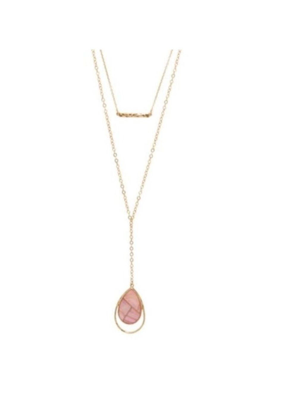 💎💎💎Canvas Goldtone & Pearl Teardrop Pendant